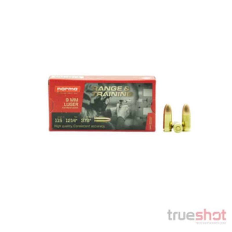 Norma 9mm 115 Grain FMJ Ammunition - 50 Rounds