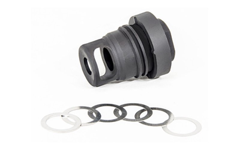 Yankee Hill Machine Co Mini QD Muzzle Brake, 9mm, 1/2-28, Black, Includes Shim Kit