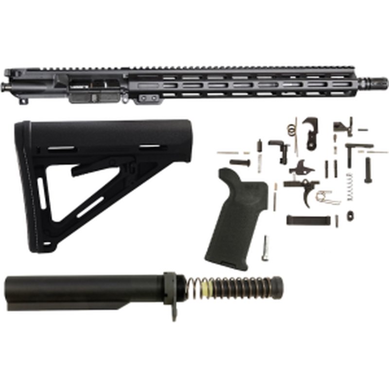 AR-STONER AR-15 Enhanced Build Kit with Upper Receiver Assembly 7.62x39mm 16\" Barrel Carbine Length 15\" M-LOK Handguard, Complete Lower Parts Kit with Magpul MOE Furniture Black