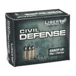 Liberty Ammunition LACD45013 Civil Defense 45ACP+P 78gr Lead Free Fragmenting Hollow Point 20 Rounds