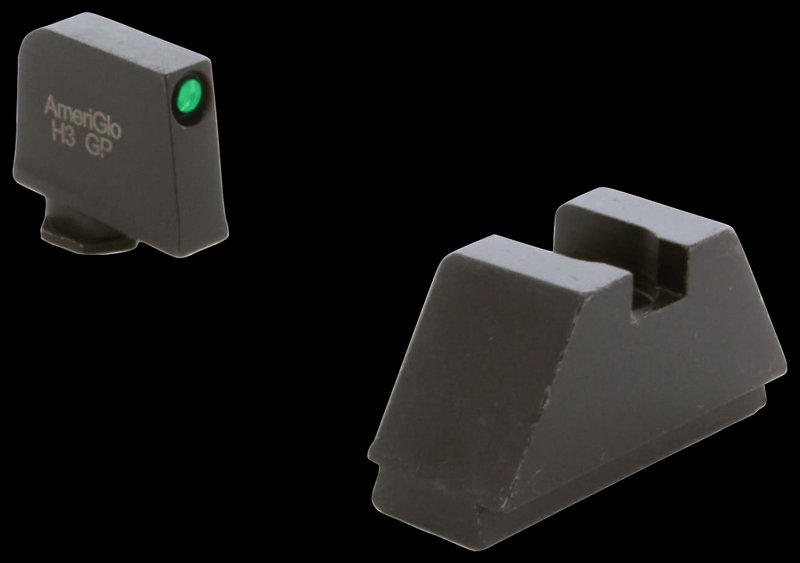 AmeriGlo GL810 Glock Optic-Compatible Front & Rear Sights 2XL Tall Green Tritium