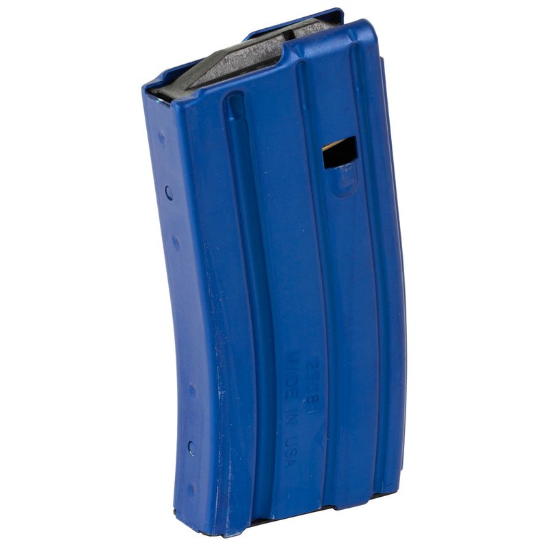 DURAMAG Speed AR-15 Magazine 20 Round 5.56 Aluminum Blue Body Black Follower