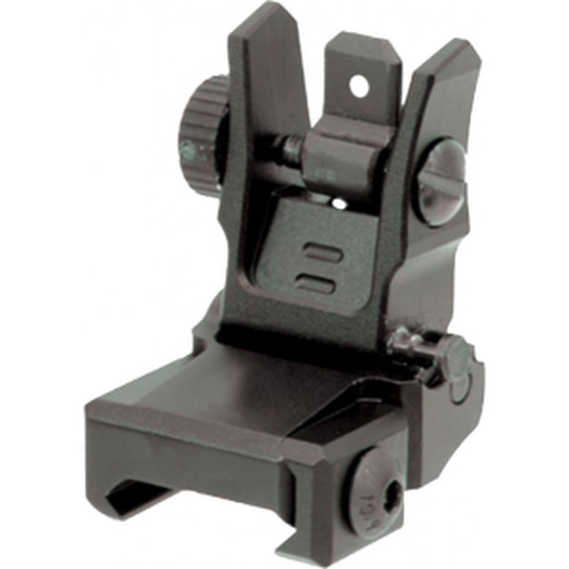 UTG MNT-955 Super Slim Flip-Up Rear Sight, Dual Aperture, Picatinny, Black, MNT-955, AR Platform