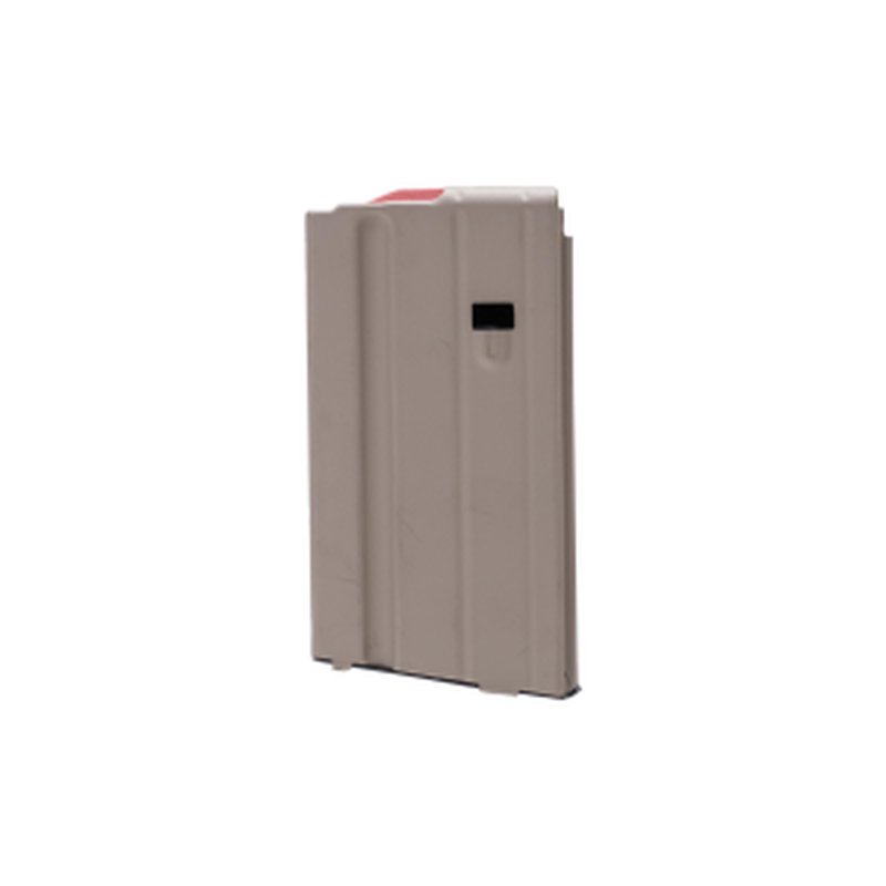 ASC 6mm ARC AR-15 Magazine 15 Round Stainless Steel FDE Red Follower