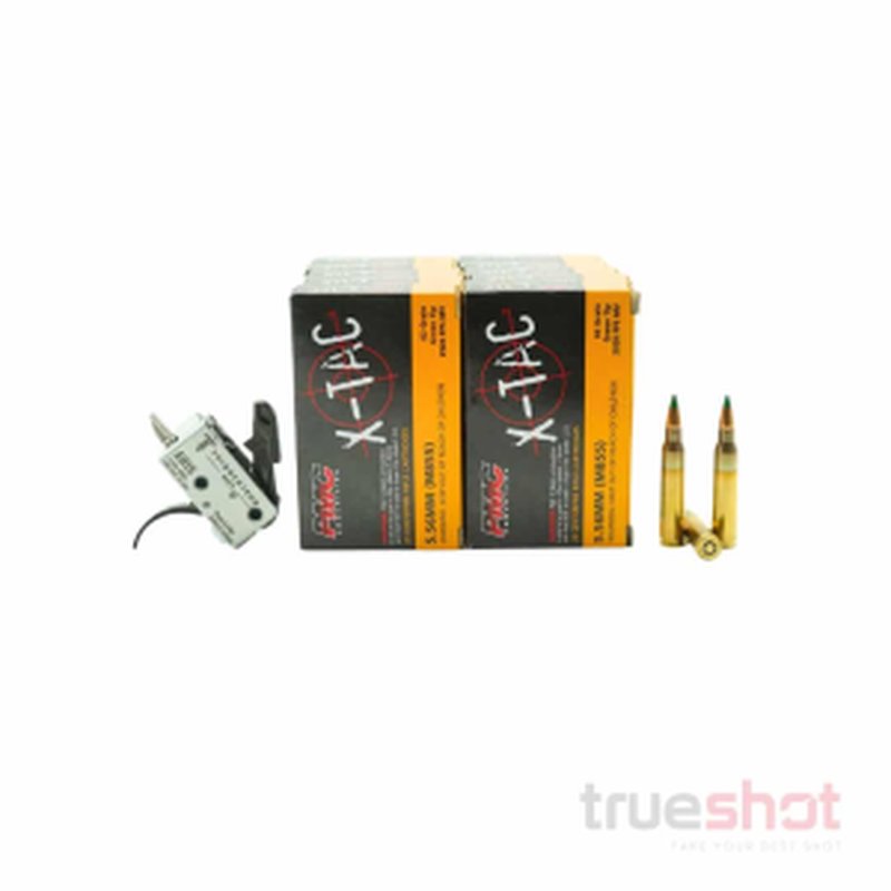 TriggerTech Duty Single Stage Curved Drop-In AR-15 Trigger Bundle 200 Rounds Ammo
