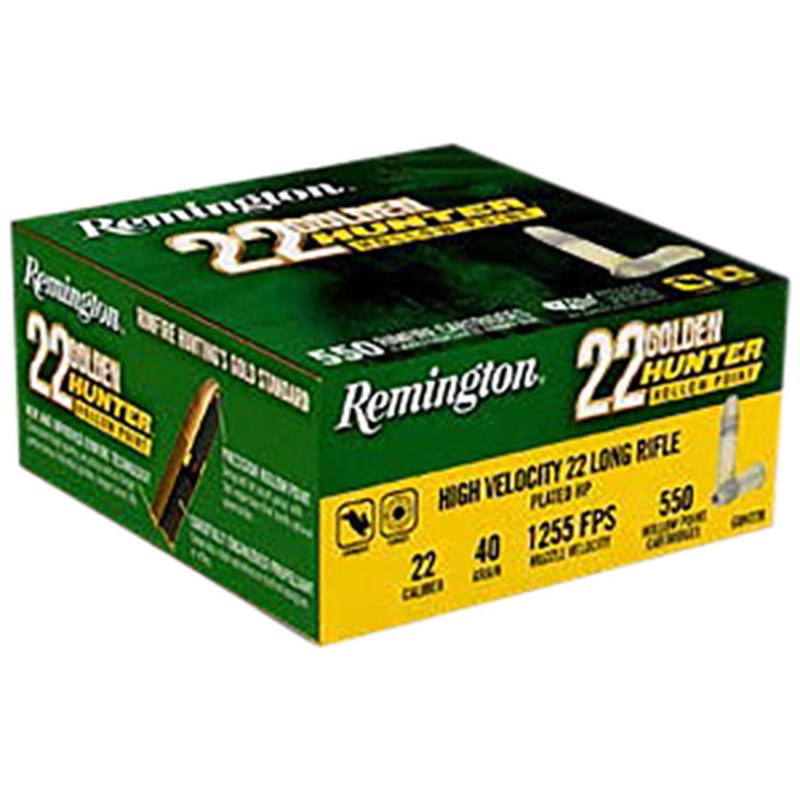 Remington Golden Hunter 22LR 40 Grain Plated HP Rimfire Ammunition