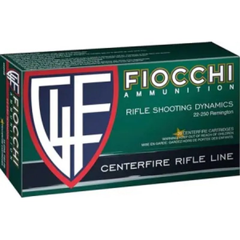 Fiocchi Field Dynamics .22-250 Rem 55gr PSP Ammunition