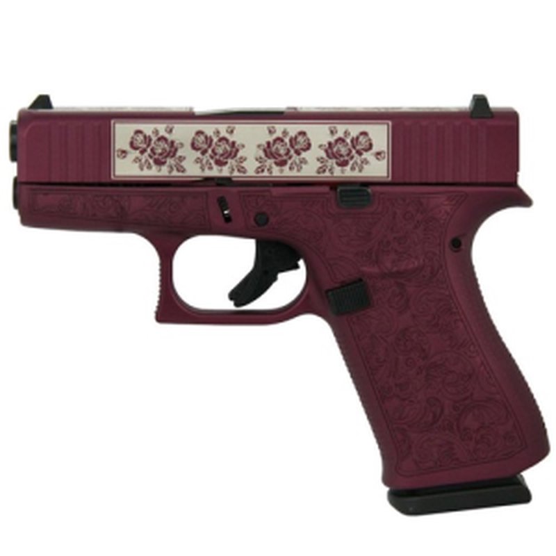 Glock G43X Custom 9mm Pistol 3.41 Inch Barrel Black Cherry Paisley