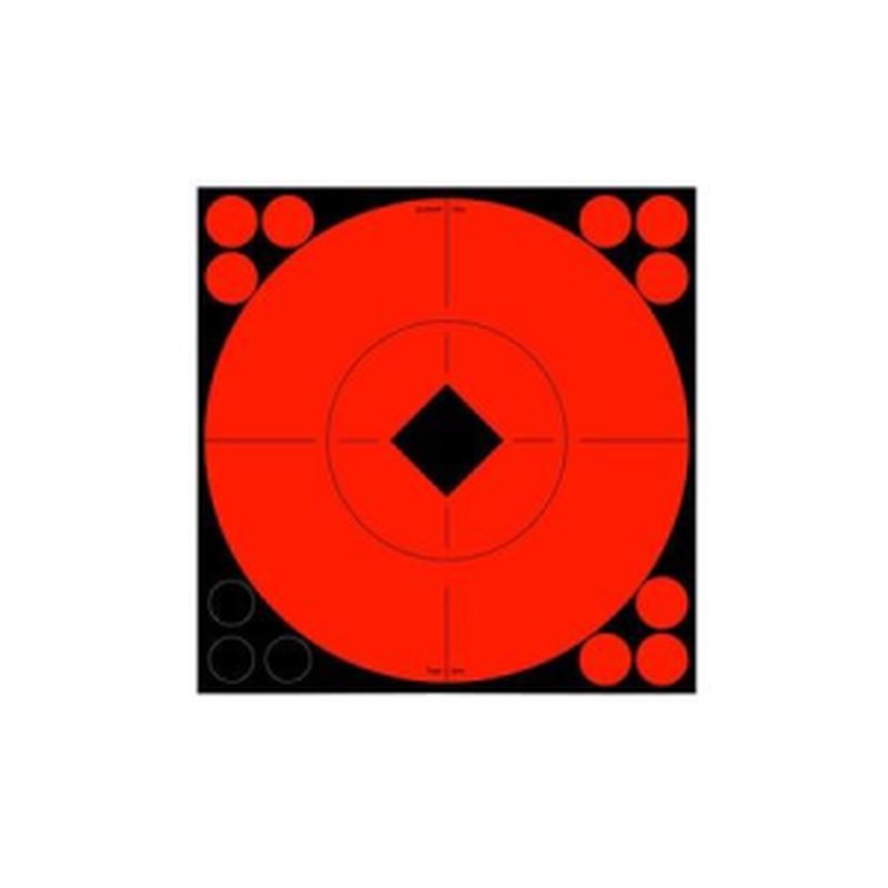 Birchwood Casey Target Spots Self-Adhesive Paper 8in Bullseye Black/Red (8ct) 33916