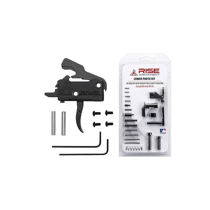 Rise Armament Single-Stage Curved Trigger and Lower Parts Kit, Black - Precision and Reliability