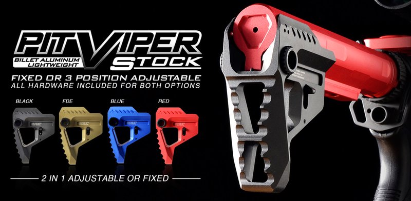 Strike Pit Viper Stock AR Platform Aluminum/Steel Black VIPERPITBK