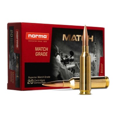 Norma Ammunition 10185442 Dedicated Precision Golden Target Match 338 Lapua Magnum 250gr Hollow Point (BTHP) 20 Rounds