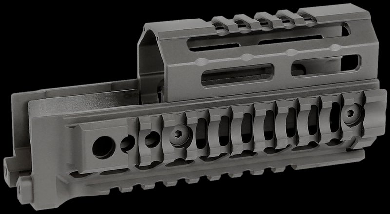 Midwest Industries AK Alpha Quad Rail Handguard 6in Black 6061 Aluminum