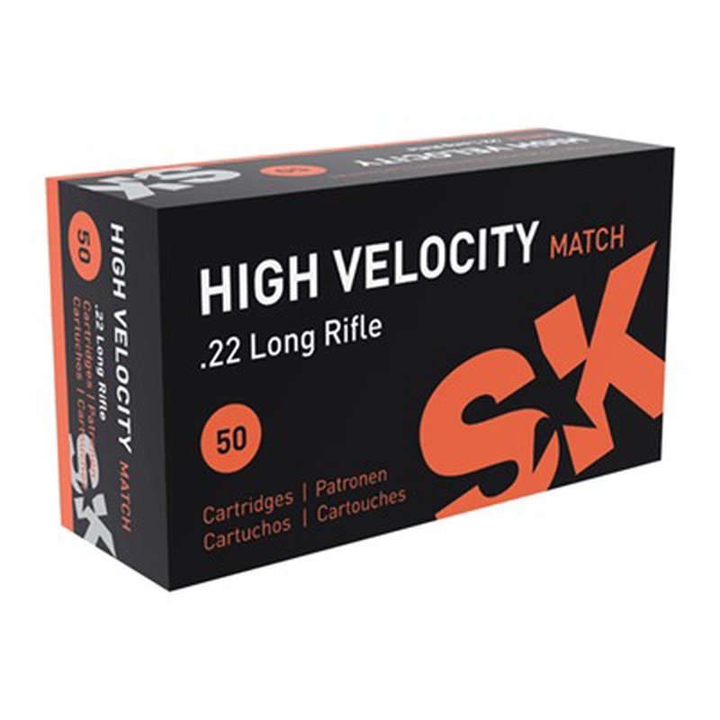SK High Velocity Match 22 LR 40gr Round Nose Ammunition 500 Rounds