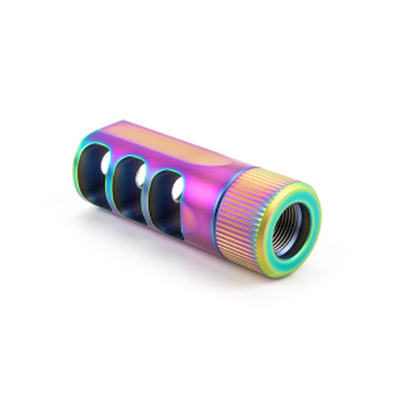 Faxon Firearms Gunner 3-Port Muzzle Brake With MuzzLok For 5.56 NATO / .223 Rem - Chameleon PVD