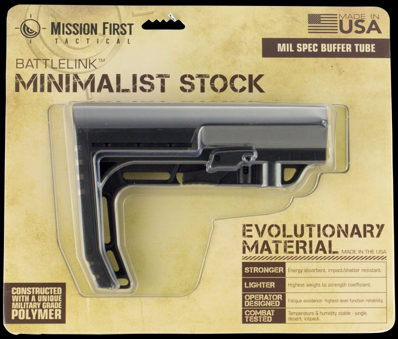 Mission First Tactical Battlelink Minimalist Stock - Mil Spec - Black Polymer