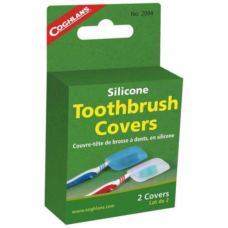 Coghlan's 2094 Silicone Toothbrush Covers 2-Pack (Blue/Clear)