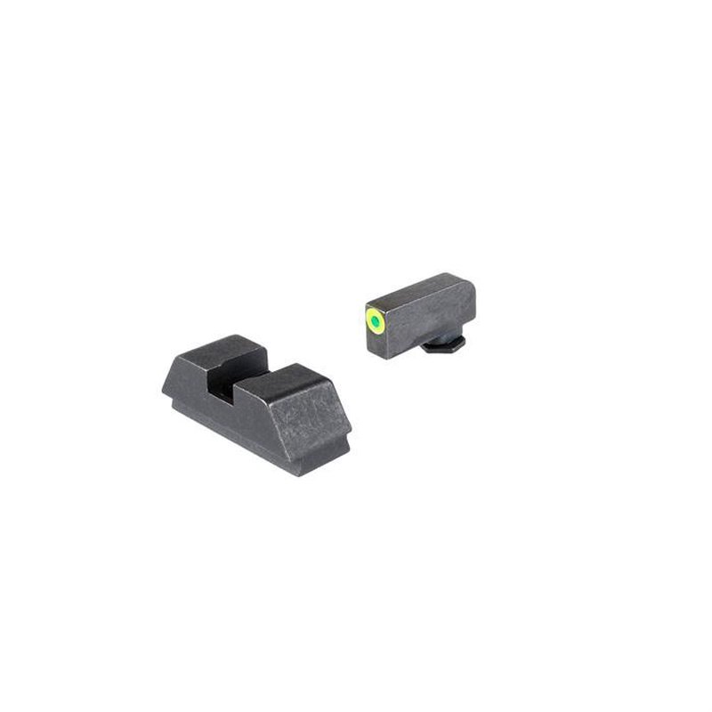 AmeriGlo GL-680 1L Optic Comp Tritium Green Square Notch Sights for Glock