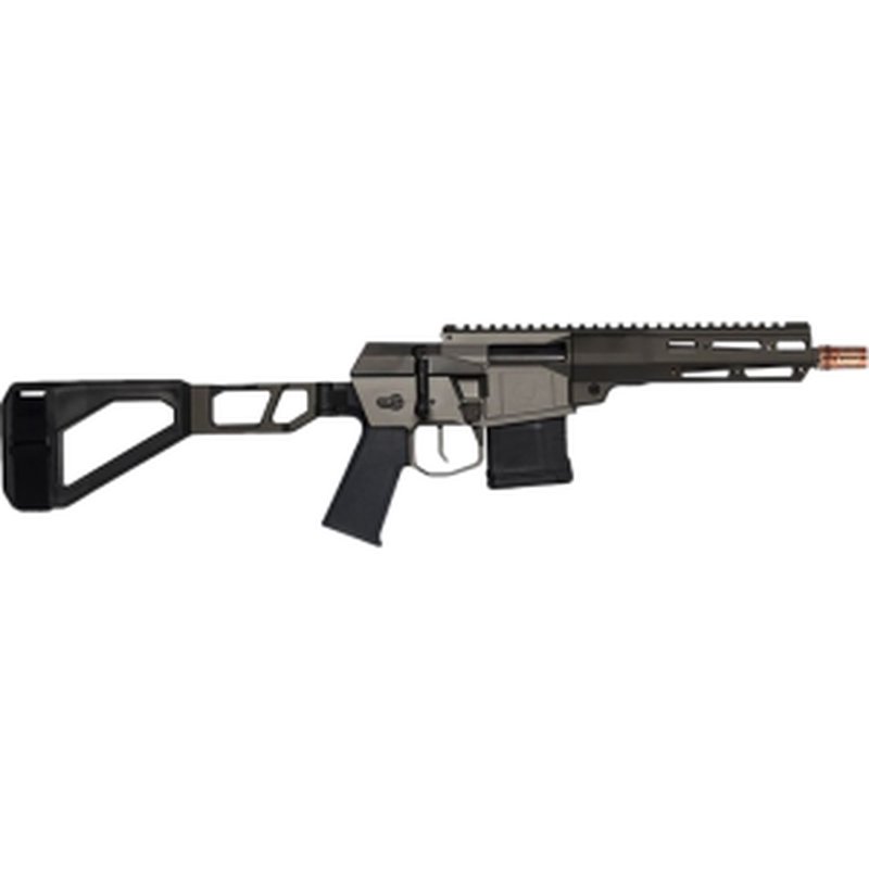 Q LLC MINIFIX300BLK8PST Mini Fix 10+1 8" Black Anodized Tapered Threaded Barrel, Q-Sert Free-Float Handguards, Picatinny Rail Receiver, Black SBA3 Brace, Black Polymer Grips