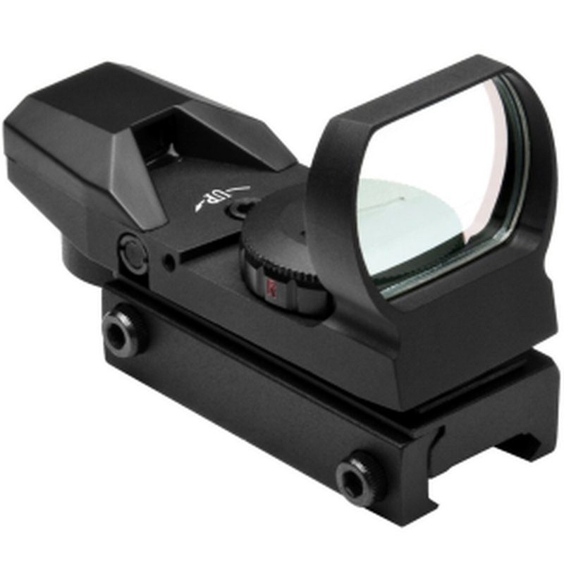 NCStar 1x24-34 Dual Illumination Reflex Sight D4RGB - Red/Green 4-Reticle, 3 MOA Dot, Black