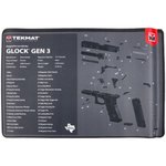 TekMat TEKR17GLOCKG3 Glock Gen 3 11" x 17" Black/White Rubber Cleaning Mat