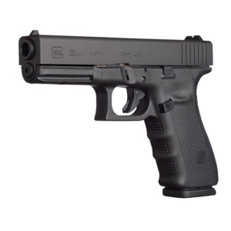 Glock 20 Gen4 10mm Full-Size Semi-Auto Pistol (4.61" Barrel), Black