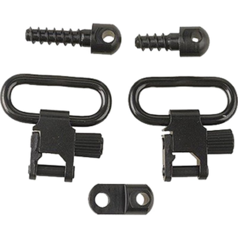 Uncle Mike's Super Swivel QD 115 Tri-Lock Rifle Sling Swivels, Blued Steel, 1" Loop, Model 14612.