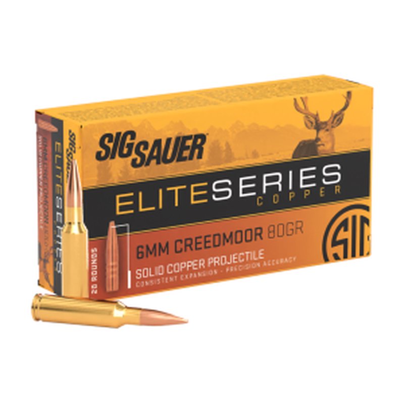 SIGSAUER 6mm Creedmoor 80 Grain Elite Copper Hunting Ammo (20rd)