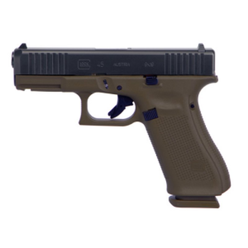 Glock G45 Gen 5 9mm 4.02" 17rd Pistol Front Serrations FDE Black
