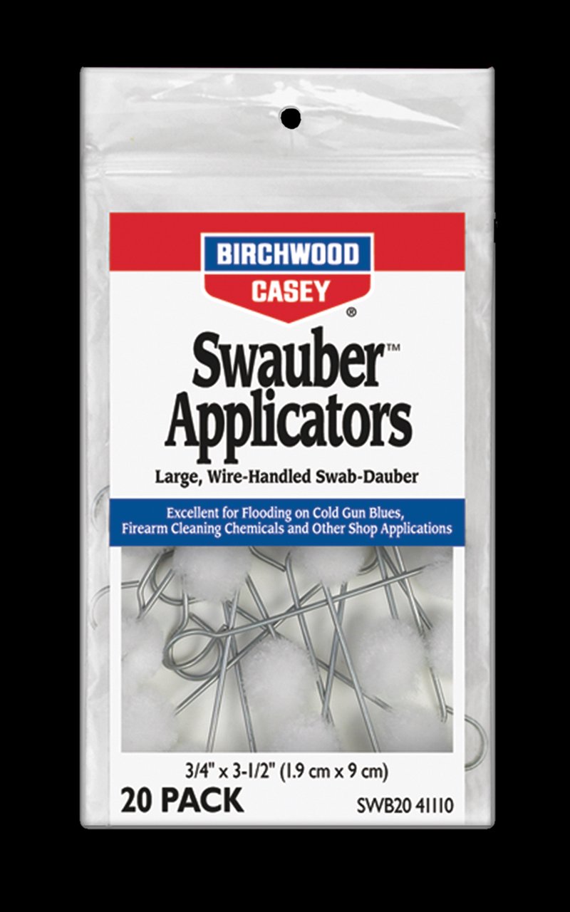 Birchwood Casey 41110 Swauber Applicator Swabs (20-Pack) for Gun Blue