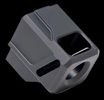 Faxon Firearms EXOS-523 9mm Pistol Compensator Glock 43 1/2x28 Black Anodized