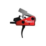 Timney Targa Short Trigger Two-Stage Curved Trigger with 2 lbs Draw Weight & Black/Red Finish for AR-Platform