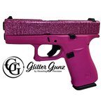 Glock G43X GlitterGunz 9mm Pistol 3.41in Pink Glitter Finish