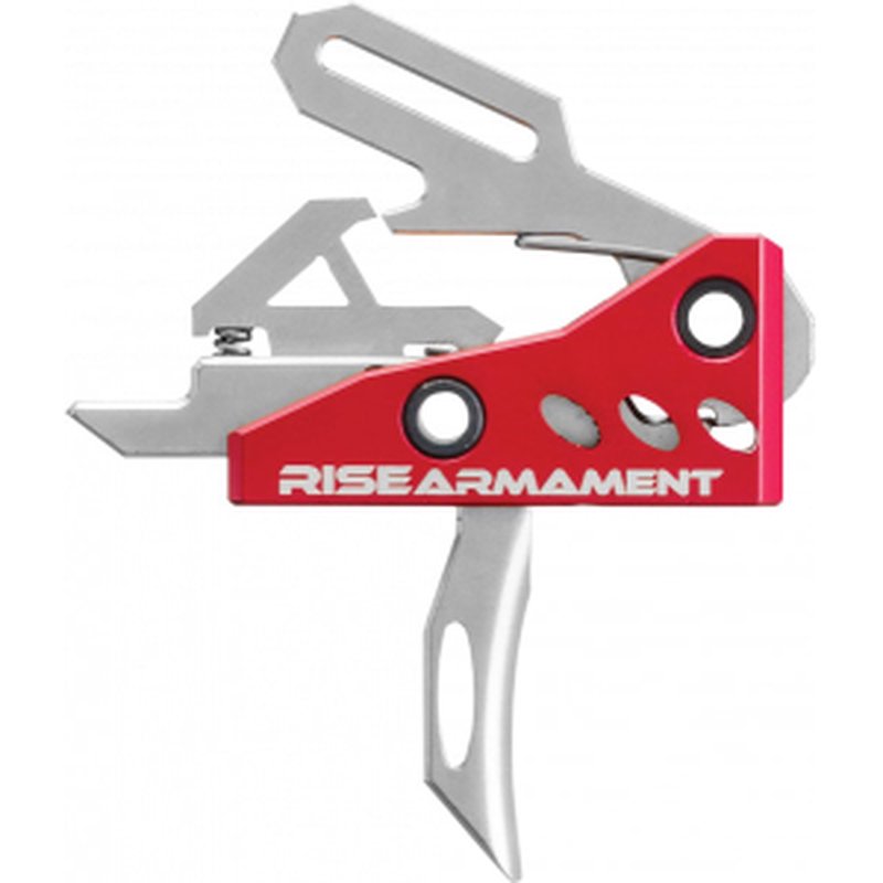 Rise Armament RA535APT Advanced Performance Trigger AR Style Steel/Aluminum Silver/Red Hardcoat Anodized 3.5 lbs