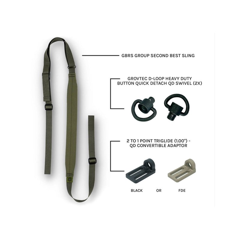 GBRS Group Second Best Sling Bundle Ranger Green Adjustable Sling with Quick Detach Swivels