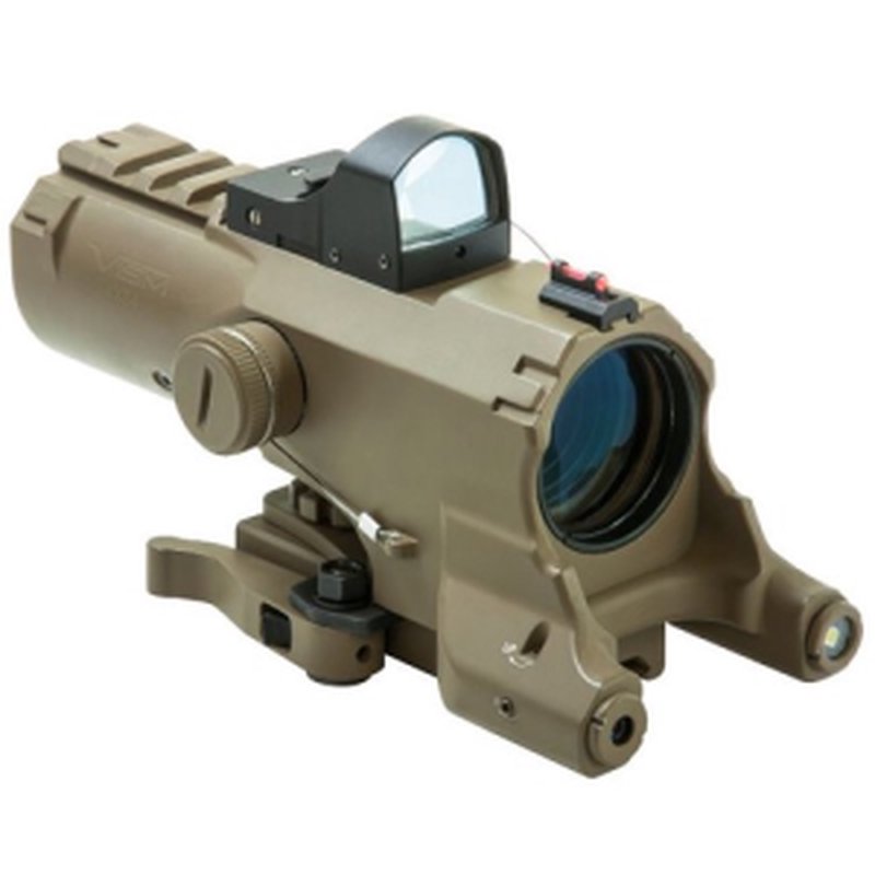 NCSTAR Tan/FDE 4x34mm Scope Laser & Green Micro Dot 6.3"