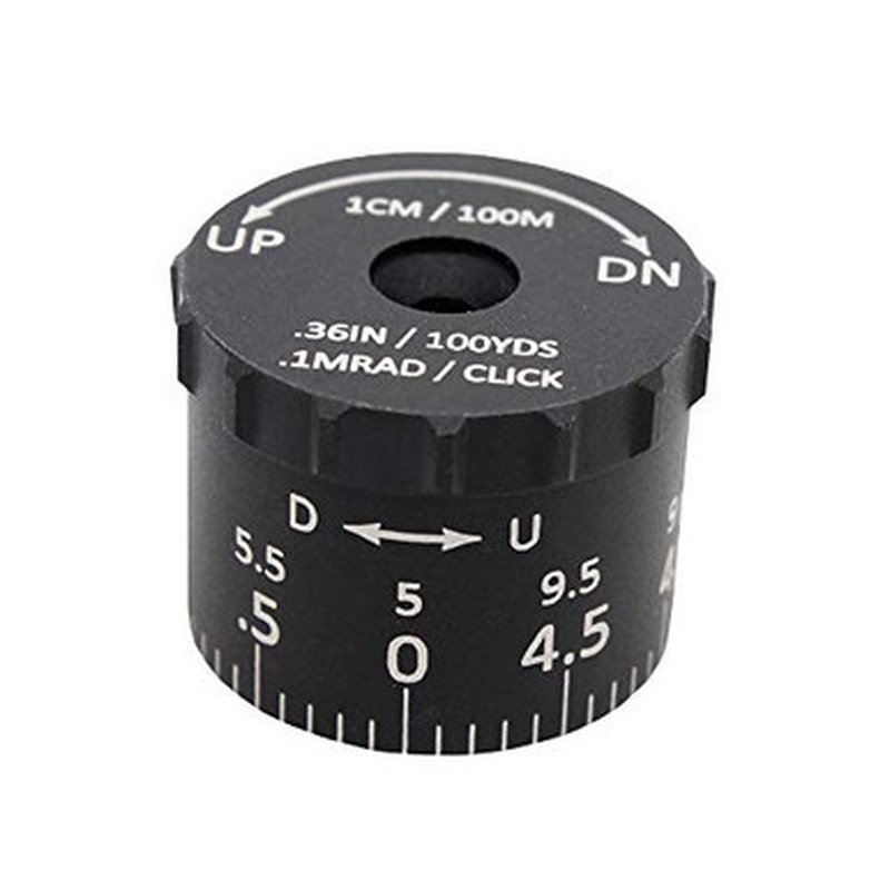 Sightron SIII Elevation Knob for 8-32 and 6-24 Scopes, .1 MRAD Clicks, 9.5 MRAD Travel