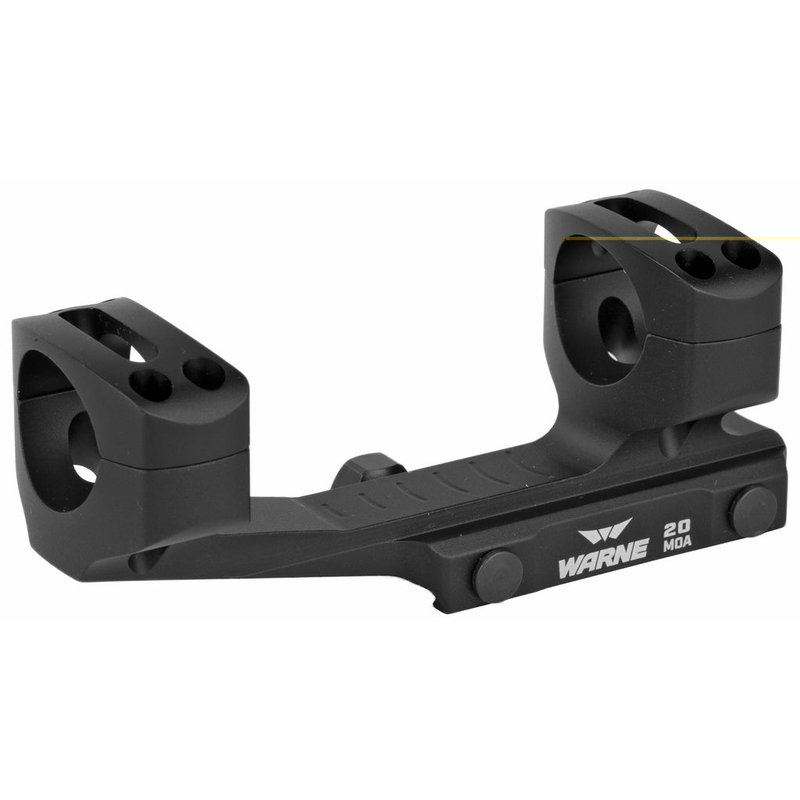 Warne 20MOA Extnd Skeleton 1in Black Scope Mount