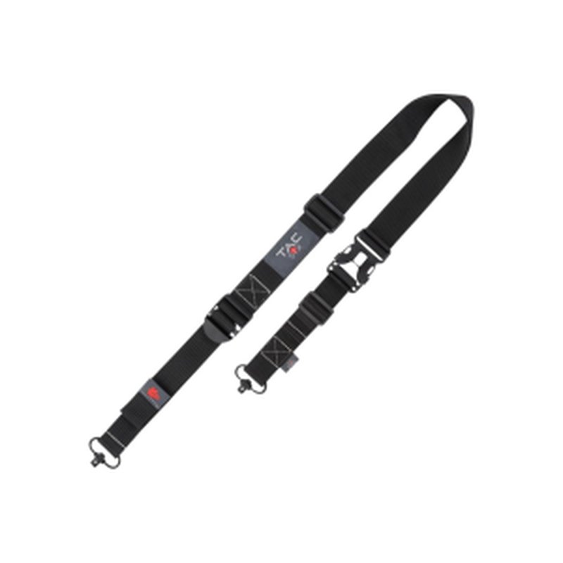 Tac Six 8495 Citadel Double Point Rifle Sling w/Quick Detach Swivels, Pull Tab Forend Rapid Adjustment System, Black Heavy-Duty Reinforced Webbing