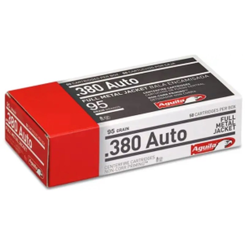 Aguila 1E802380 .380 ACP 95FMJ 50/10 Ammunition