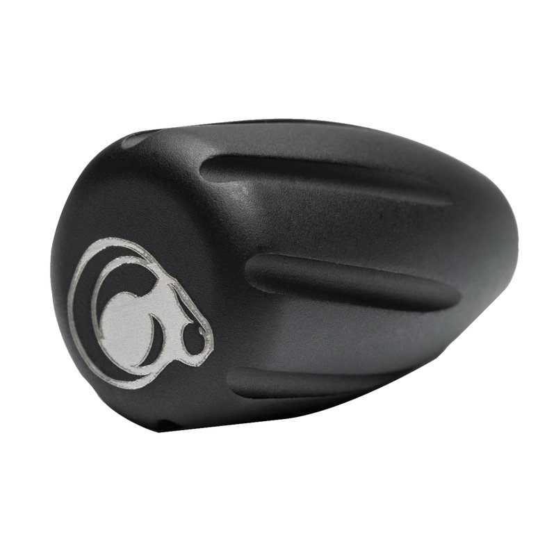 Christensen Arms Large Tactical Bolt Knob Black with White Logo Hardcoat Anodized Aluminum