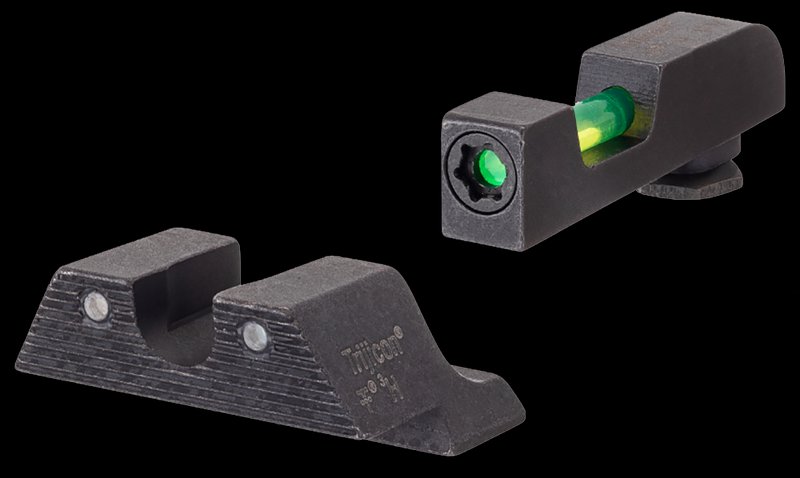 Trijicon 601106 DI Night Sight Glock Front and Rear Green Tritium Fiber Optic Black Outline