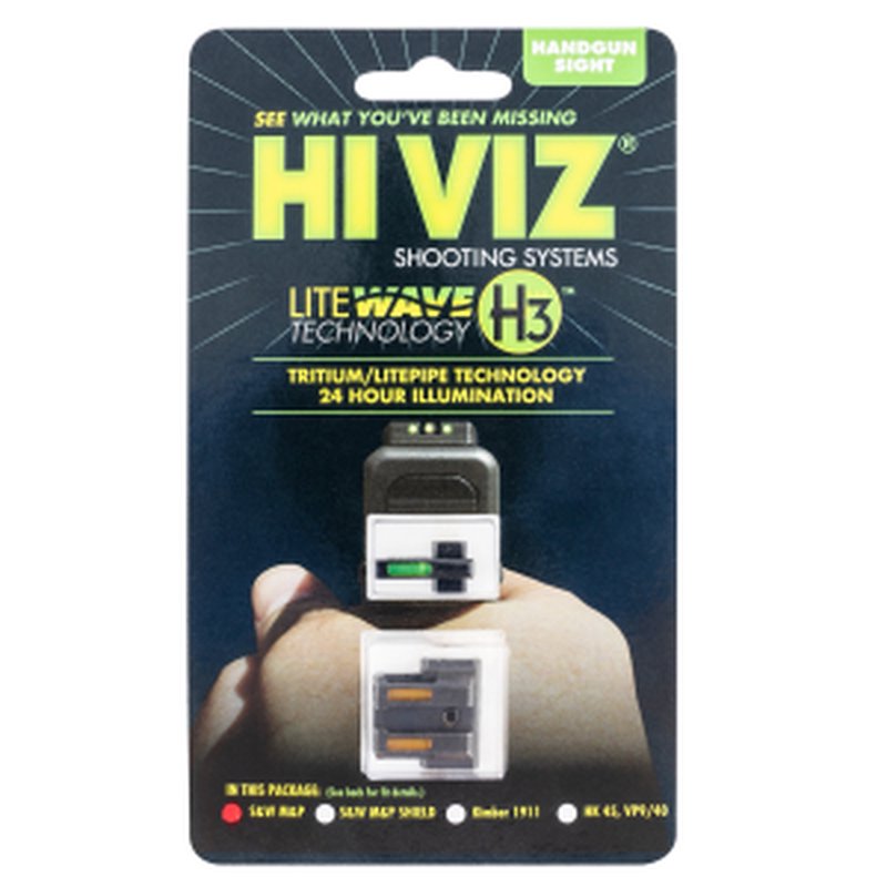 HiViz LiteWave H3 Tritium Night Sights for Smith & Wesson M&P Green Front/Orange Rear