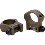 Warne Mountain Tech Scope Ring Set Fixed for 30mm Tubes, Picatinny/Weaver, Burnt Bronze Cerakote Aluminum