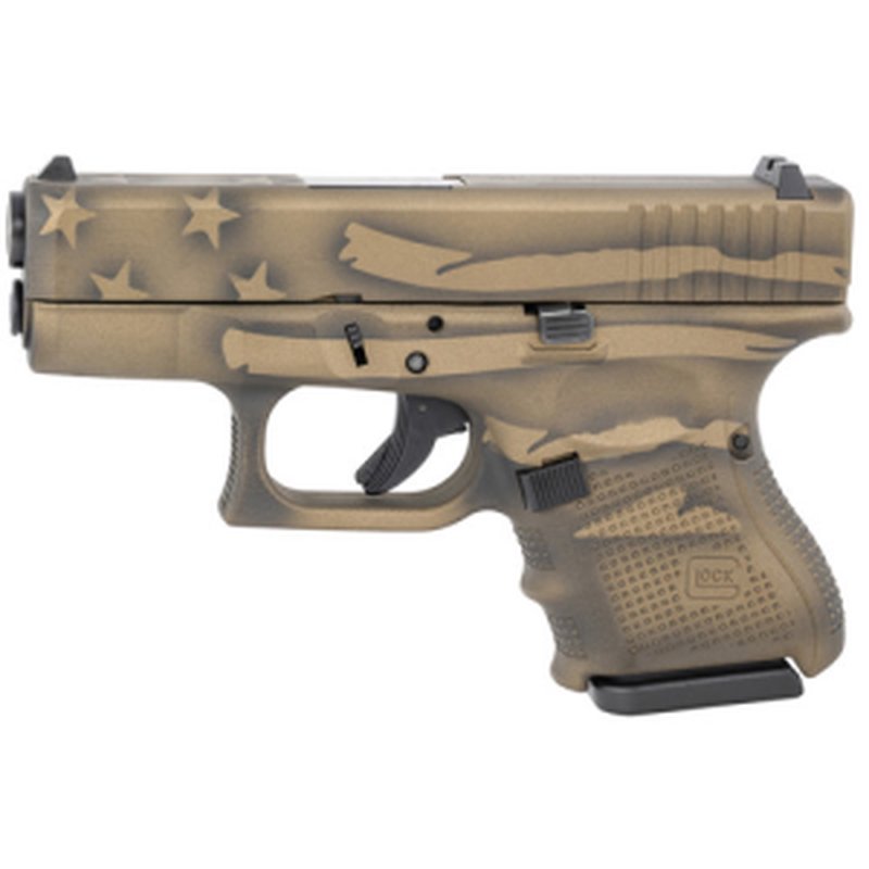 Glock G27 Gen4 .40 S&W 3.42 in Barrel 9rd Coyote Battle Worn Flag Cerakote