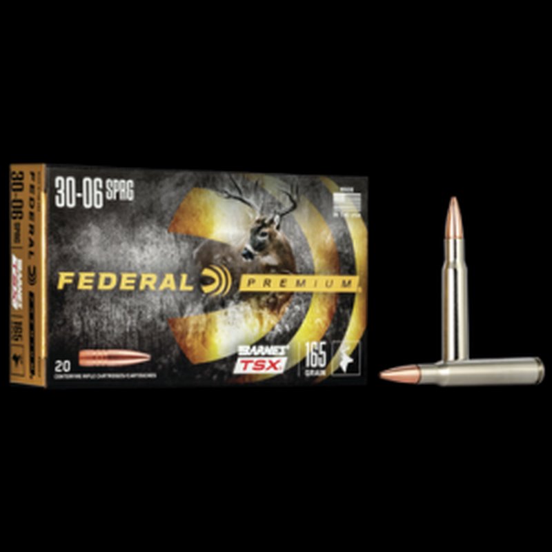 Federal Premium .30-06 Springfield 165gr Barnes TSX Rifle Ammo (20 Rds)