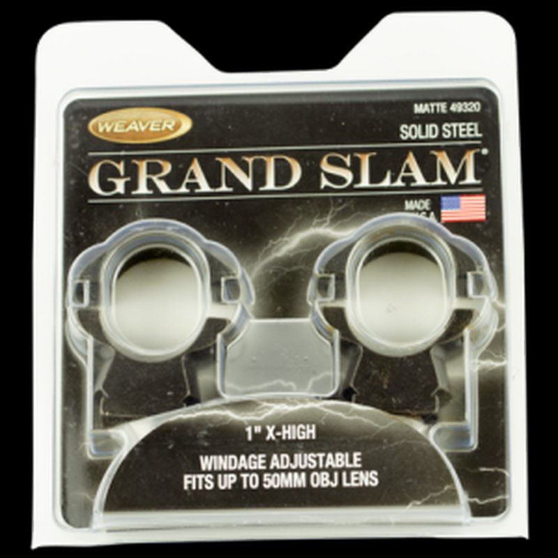 Weaver Grand Slam Windage Adjustable 1" Extra High Scope Mounts (Matte Black)