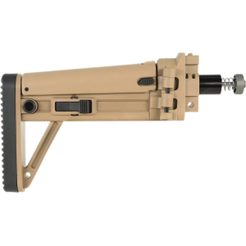B&T Firearms MBT Folding Stock, Stocks and Forends, Coyote Tan Polymer, 8-Position, Hydraulic Buffer, 361639CT