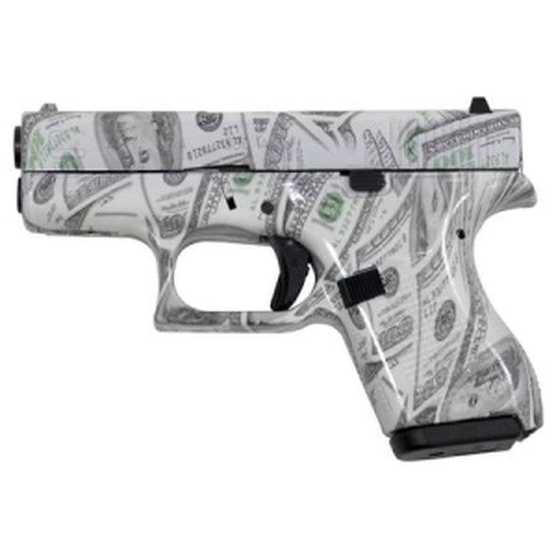 Glock 42 .380 ACP Carry Conceal Pistol Glow-in-the-Dark $100 Bill Finish