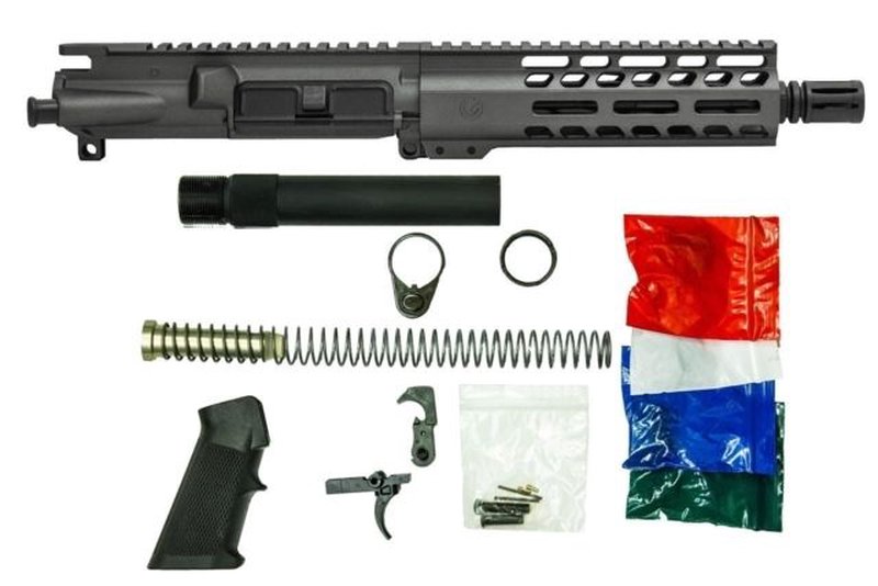 Ghost Firearms Complete Upper Receiver, Pistol Lower Parts Kit, 9mm, 7.5in, Pistol, 4150 Chrome Moly Steel Barrel, 1-10 Twist, 7in M-LOK Rail, A2 Flash Hider, FDE